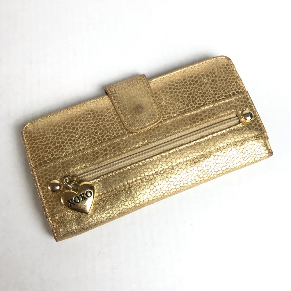 Gold Faux Snakeskin Wallet